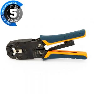 Alicates para Crimpar RJ45 Profissional Azul - Kit com 5