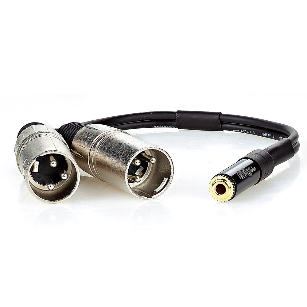 Cabo Adaptador P2 Femea para 2 XLR Macho - 80 cm