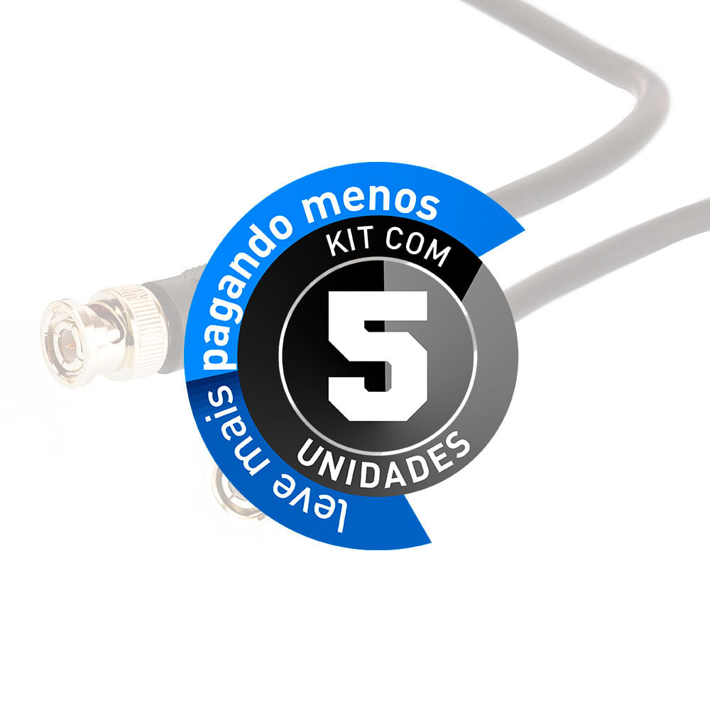 Cabo BNC RG59 - 5 Metros - Kit com 5 - Imagem 2
