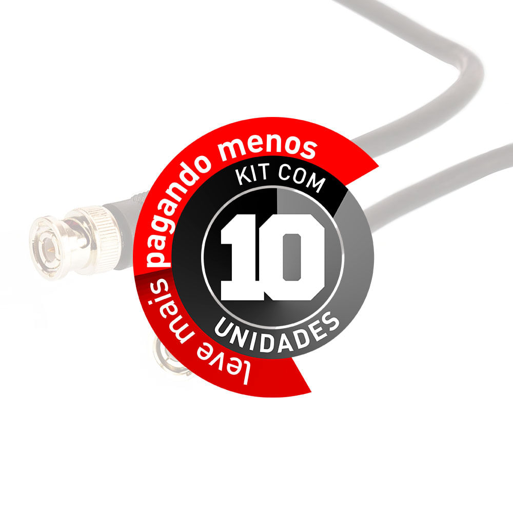 Cabo BNC RG59 - 2 Metros - Kit com 10 - Imagem 2