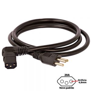 Cabo de Força Novo Padrão 90º Graus 20A - 5 Metros