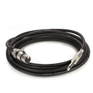 Cabo de Microfone XLR para P10 Mono - Preto - 1 Metro