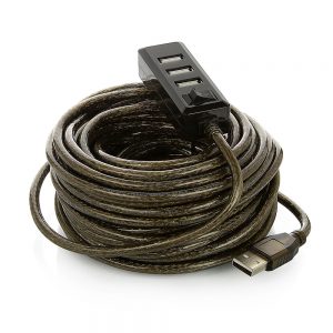 Extensor USB 2.0 - HUB 4 Portas - com Amplificador de Sinal