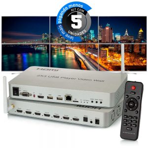 Controladores de Vídeo Wall 2x3 USB HDMI - 4K - Kit com 5