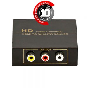 Conversor de Vídeo HDMI para AV - Auto Scaler Kit com 10
