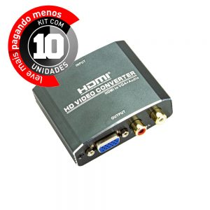 Conversor HDMI para VGA com Áudio - Kit com 10