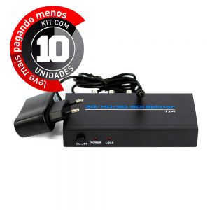Divisor SDI 1X4 Splitter SDI Repetidor - Kit com 10