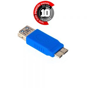 Adaptador USB 3.0 Fêmea para Micro USB-B Macho - Kit com 10