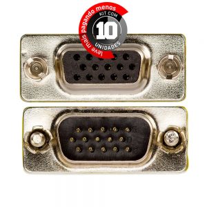 Emenda VGA Macho / VGA Fêmea - Kit com 10