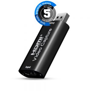 Placa Captura de Vídeo HDMI USB 4K - Kit com 5