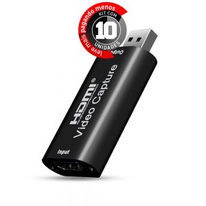 Placa Captura de Vídeo HDMI USB 4K - Kit com 10