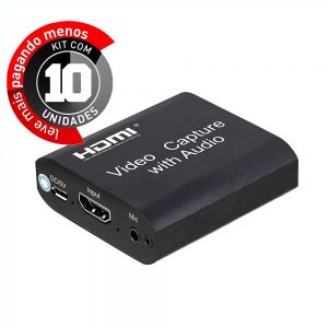 Placa de Captura de Vídeo e Áudio HDMI USB 4K - Kit com 10