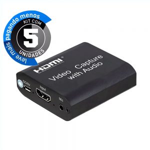 Placa de Captura de Vídeo e Áudio HDMI USB 4K - Kit com 5
