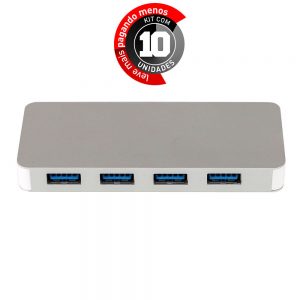 HUB Adaptador USB-C 4 Portas 3.0 - Kit com 10