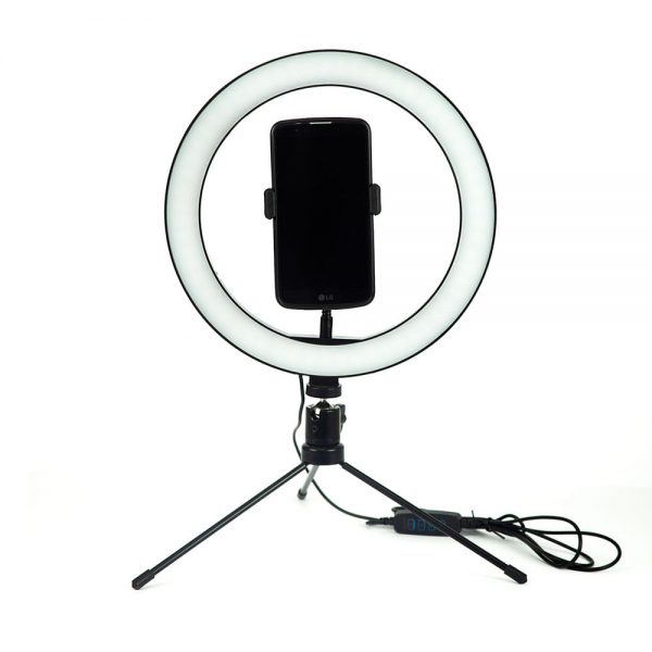 Ring Led Light Tripé e Suporte para Celular 10 polegadas