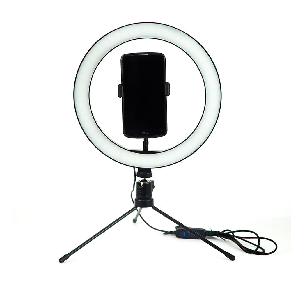 Ring Led Light Tripé e Suporte para Celular 10 polegadas