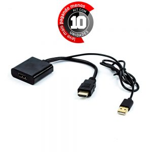 Adaptadores Conversor HDMI pra DisplayPort 4K - Kit com 10