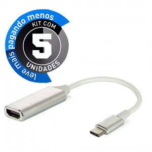 Adaptador USB Tipo-C para HDMI 4k - Kit com 5