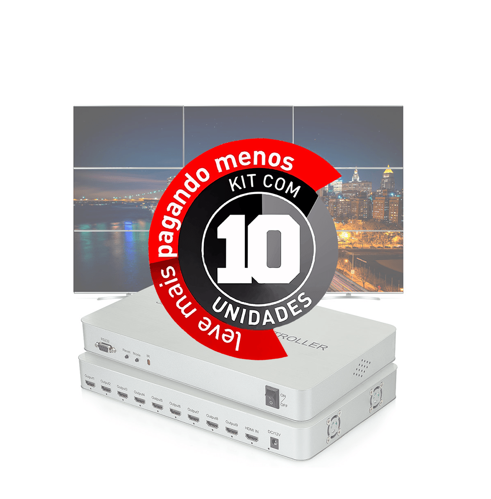 Controladores de Vídeo Wall 3x3 HDMI - Kit com 10 - Imagem 2