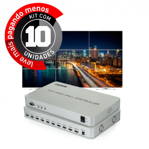 Controladores de Vídeo Wall 3x3 HDMI - Kit com 10