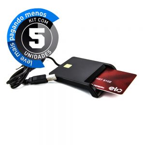 Leitor de Cartão Certificado Digital - Kit com 5