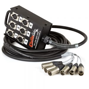 Medusa 6 Vias com Conectores XLR Neutrik - 90 Metros