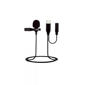 Microfone de Lapela USB-C Auxiliar Fone de Ouvido