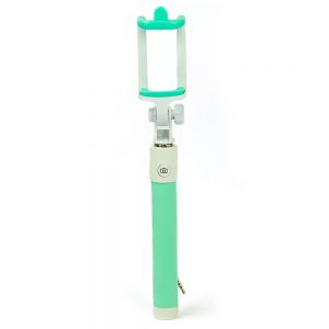 Pau de Selfie com Entrada Pelo Fone de Ouvido - Verde