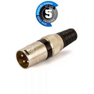 Plug Kanon Macho - Preto Kit com 5