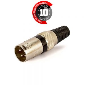 Plug Kanon Macho - Preto Kit com 10