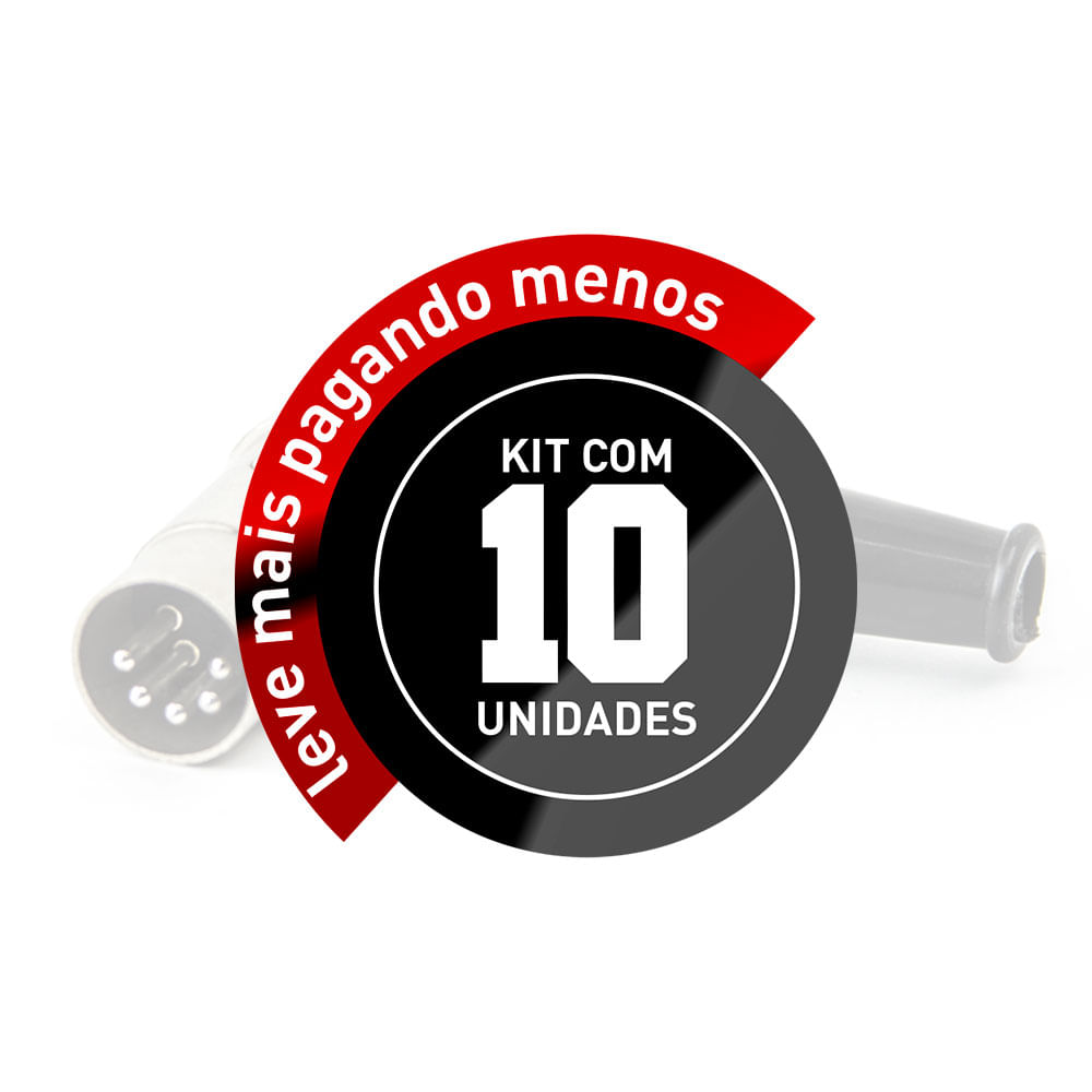 Plug MIDI DIM 90º graus Metálico Profissional - Kit com 10 - Imagem 2