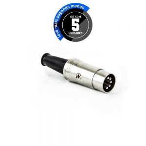 Plug MIDI DIM Metálico Profissional - Kit com 5