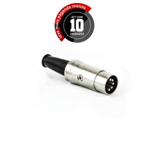 Plug MIDI DIM Metálico Profissional - Kit com 10