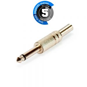 Plug P10 - Niquelado - Mono - Kit com 5