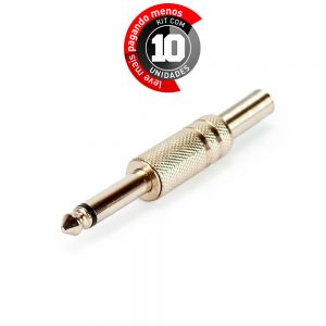Plug P10 - Niquelado - Mono - Kit com 10