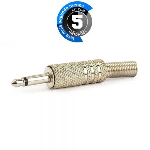 Plug P2 Metal Mono - Kit com 5
