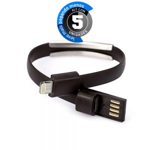 Pulseira Carregador USB para iOS - Kit com 5