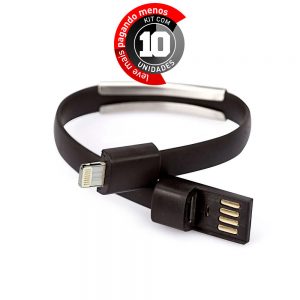 Pulseira Carregador USB para iOS - Kit com 10
