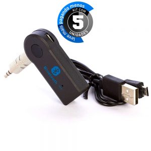 Receptor Bluetooth USB para P2, Entrada Auxiliar- Kit com 5