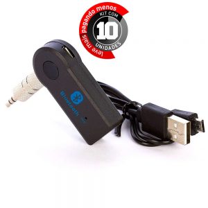 Receptor Bluetooth USB para P2 Entrada Auxiliar - Kit com 10