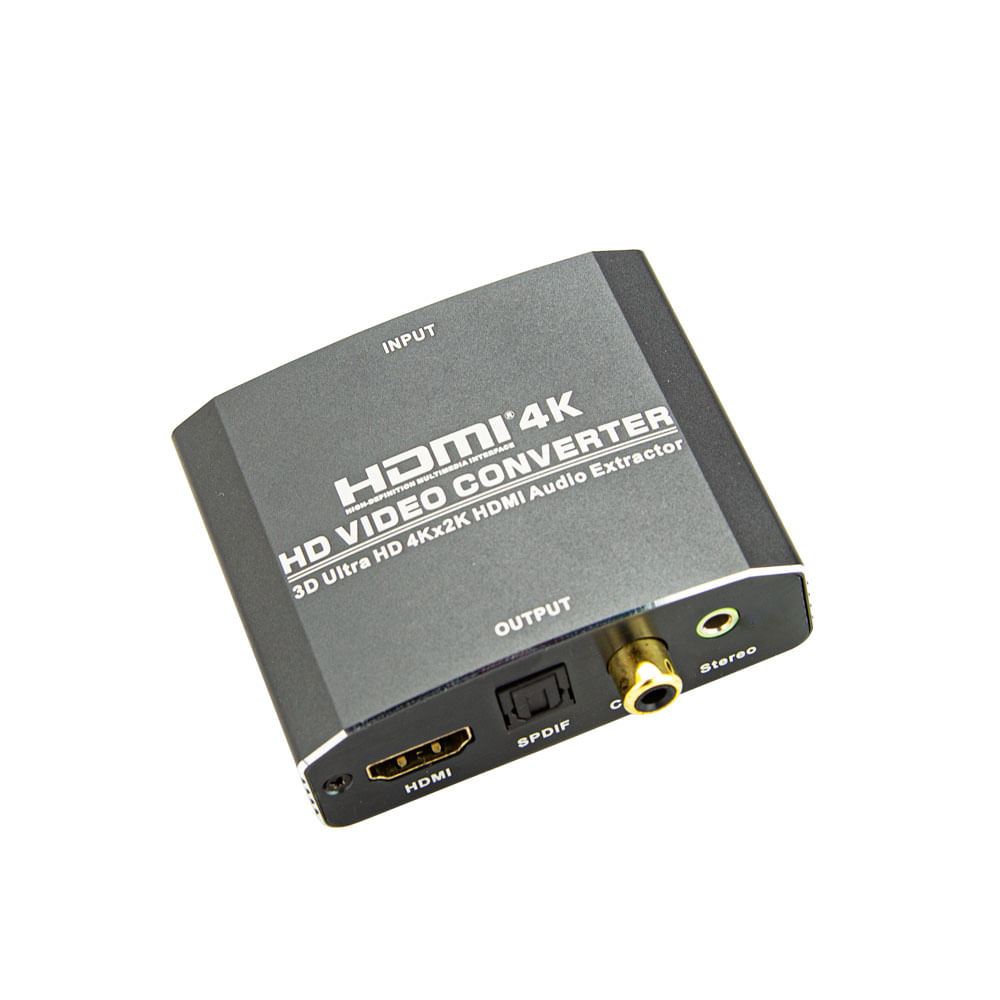 Repetidor HDMI com Extrator de Áudio, RCA, SPDIF