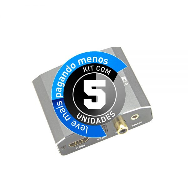 Repetidores HDMI Extrator Áudio RCA SPDIF P2 - Kit com 5 - Imagem 2