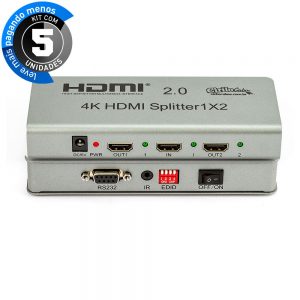 Splitter 2.0 HDMI 1x2 4 - Kit com 5