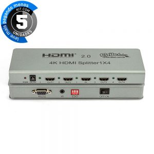 Splitter 2.0 HDMI 1x4 4k - Kit com 5