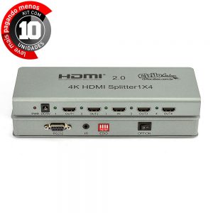 Splitter 2.0 HDMI 1x4 4k - Kit com 10