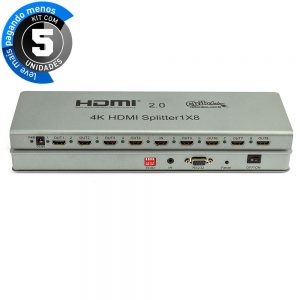 Splitter 2.0 HDMI 1x8 4k - Kit com 5