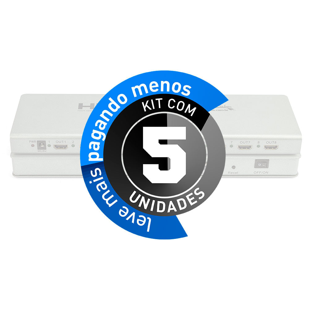 Splitter 2.0 HDMI 1x8 4k - Kit com 5 - Imagem 2
