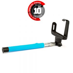 Suporte Para Selfie Iphone Galaxy Azul - Kit com 10