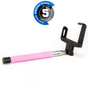 Suporte para Selfie Iphone Galaxy Rosa - Kit com 5