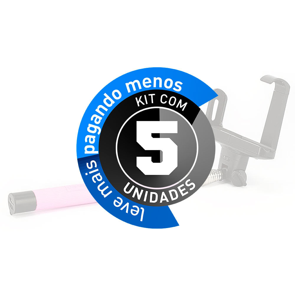 Suporte para Selfie Iphone Galaxy Rosa - Kit com 5 - Imagem 2